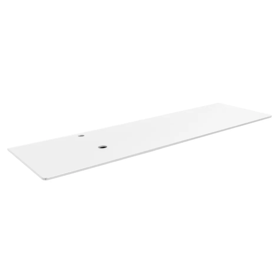 Mobile Bagno Sospeso 80 cm in Vetro 8 mm Temperato e Rovere Europeo - Excelsior Viadurini