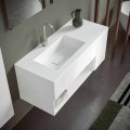Mobile Bagno Sospeso e Lavabo Integrato, Design Moderno in 4 Finiture - Pistillo