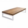 Mobile Bagno Sospeso in Teak con Portasalviette in Hi Macs® Bianco - Saverno
