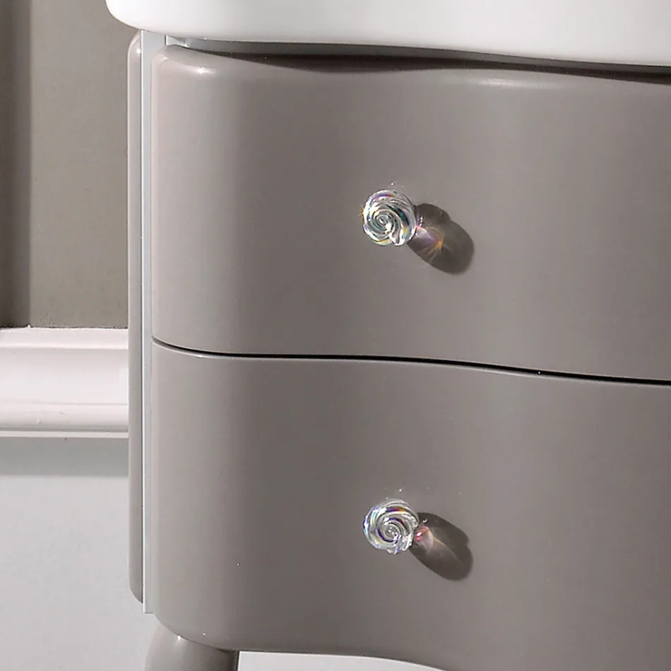 Mobile con Due Cassetti Laccato Lucido e Lavabo Made in Italy - Candy Viadurini