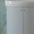 Mobile con Lavabo in Ceramica e 2 Ante Color Celeste - Candy Viadurini