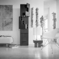 Mobile contenitore a colonna in legno di larice spazzolato Azalea