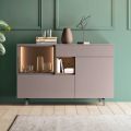 Mobile Credenza da Ingresso o Salotto in Legno Ecologico e Vetro Lusso - Bruno
