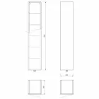 Mobile d'Arredo Bagno a Colonna 6 Ripiani con Anta in 4 Finiture - Antanta Viadurini