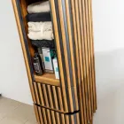 Mobile da Bagno a Colonna Realizzato in Teak Massello e Mogano - Plumeria Viadurini