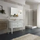 Mobile da Bagno con Due Cassetti e Lavabo in Ceramica Made in Italy - Rome Viadurini