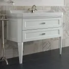 Mobile da Bagno con Due Cassetti e Lavabo in Ceramica Made in Italy - Rome Viadurini