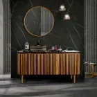 Mobile da Bagno in Teak Massello e Mogano Realizzato a Mano - Heliconia  Viadurini