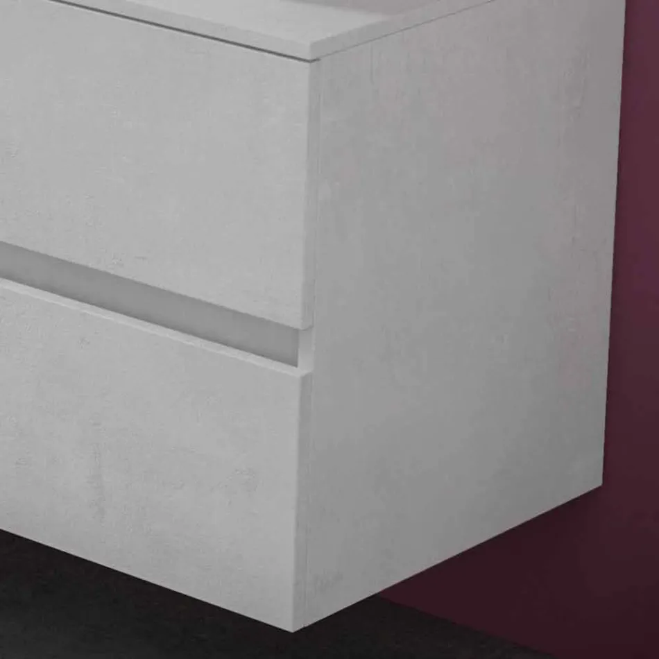 Mobile per Bagno a Sospensione con Doppio Lavabo da Appoggio - Mandrillo Viadurini