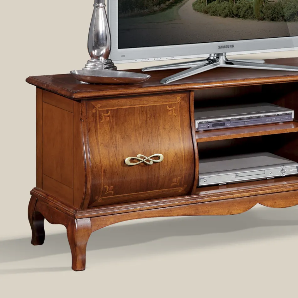 Mobile Porta Tv Classico in Legno con Intarsi Made in Italy - Hastings Viadurini