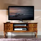 Mobile Porta Tv Classico in Legno Noce 4 Cassetti Made in Italy - Prince Viadurini