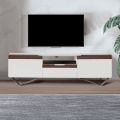 Mobile Porta TV con 2 Ante in Finitura Canaletto e Bianco Made in Italy - Kari