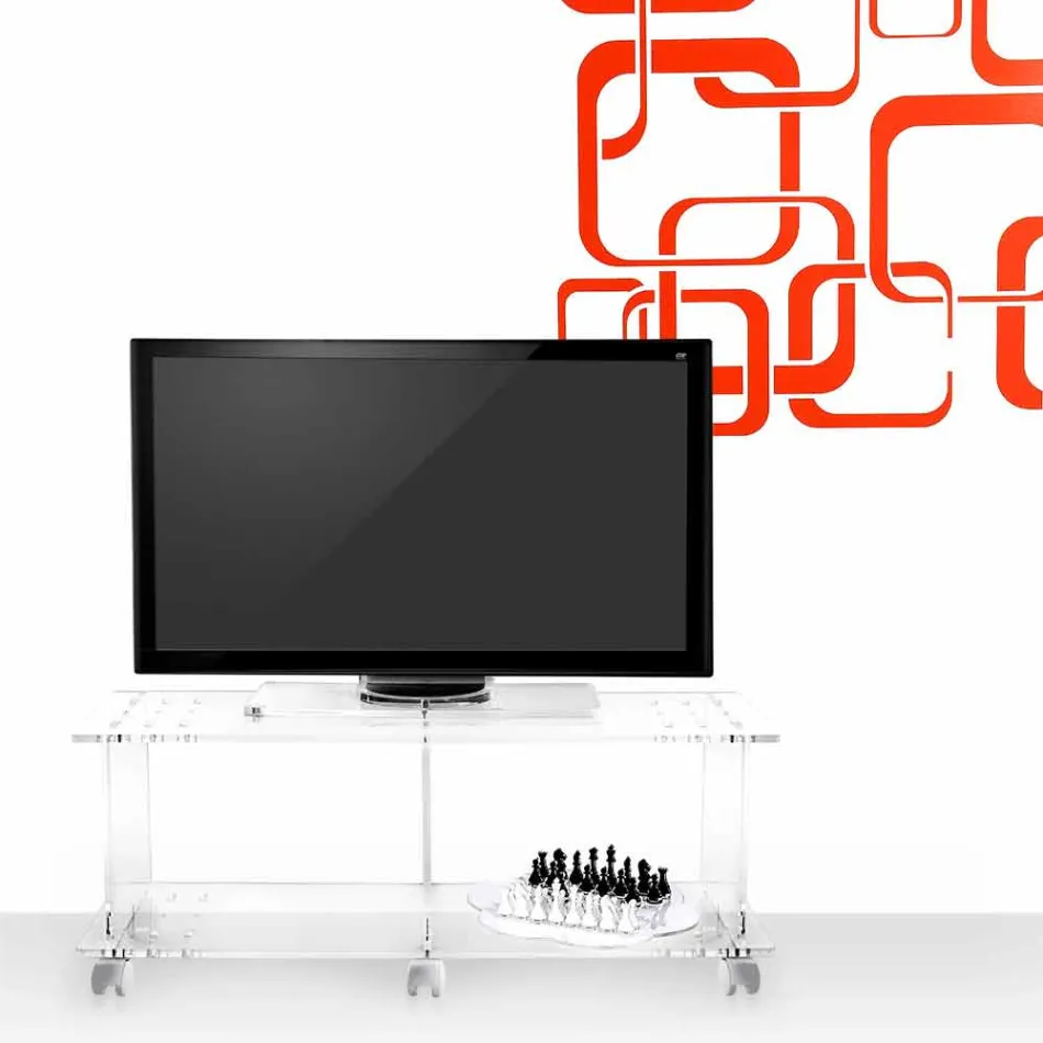 Mobile porta tv design moderno in plexiglass trasparente Mago Viadurini