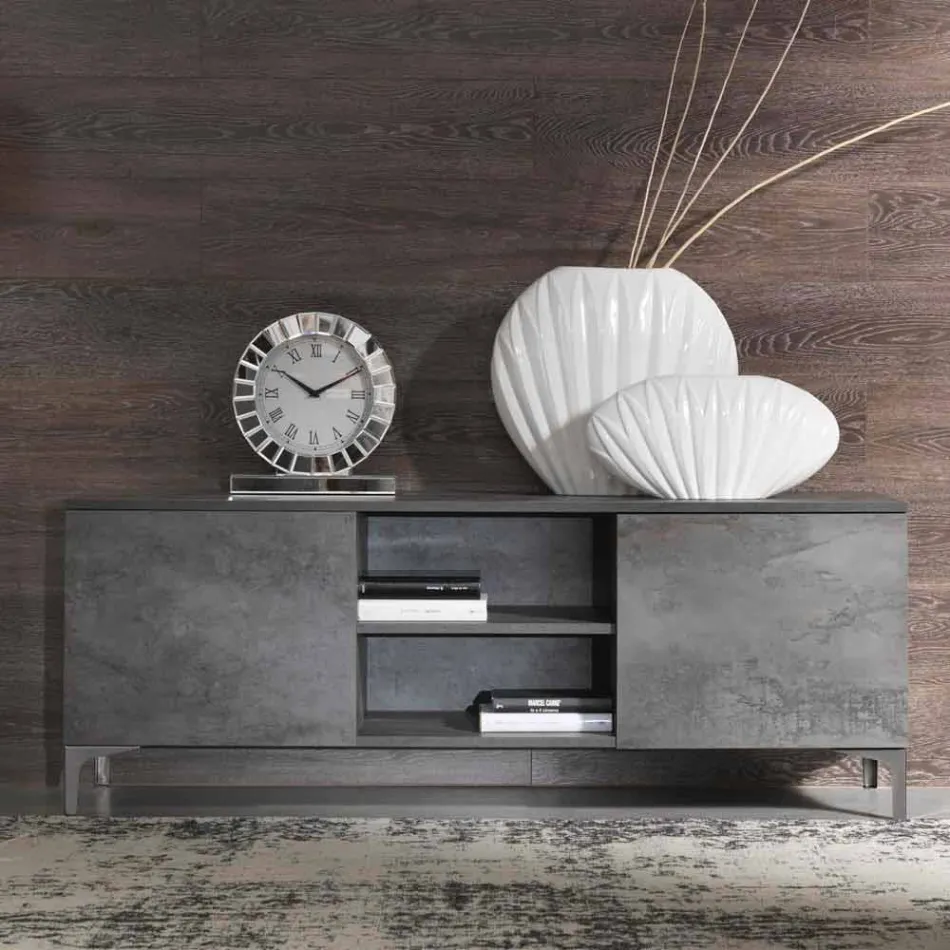 Mobile Porta Tv in Legno Nobilitato a Due Ante Moderno Made in Italy – Clemente Viadurini