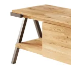 Mobile Porta Tv in Legno Rovere Nodato e Metallo Realizzato in Italia - Jennifer Viadurini