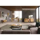 Mobile Porta Tv in Legno Rovere Nodato e Metallo Realizzato in Italia - Jennifer Viadurini