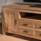Mobile Porta Tv in Teak Massello con 2 Ante e 4 Cassetti - Kendo Viadurini