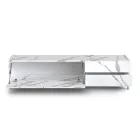 Mobile Porta Tv Rivestito in Melaminico Finitura Marmo Made in Italy - Zinco Viadurini