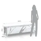 Mobile Porta Tv Rivestito in Melaminico Finitura Marmo Made in Italy - Zinco Viadurini