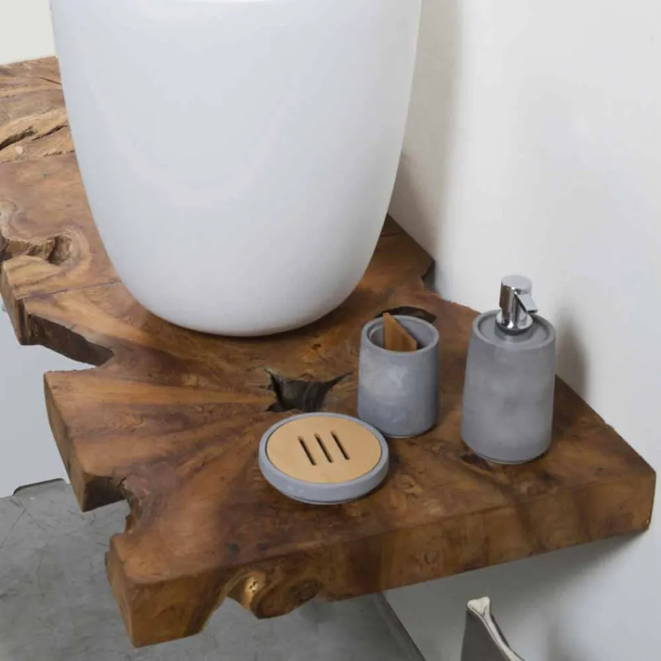 Mobile Top Bagno a Sospensione in Legno Teak Massello - Forest Viadurini