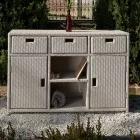 Mobiletto da Giardino in Polyrattan Intrecciato a Mano – Zoltan Viadurini
