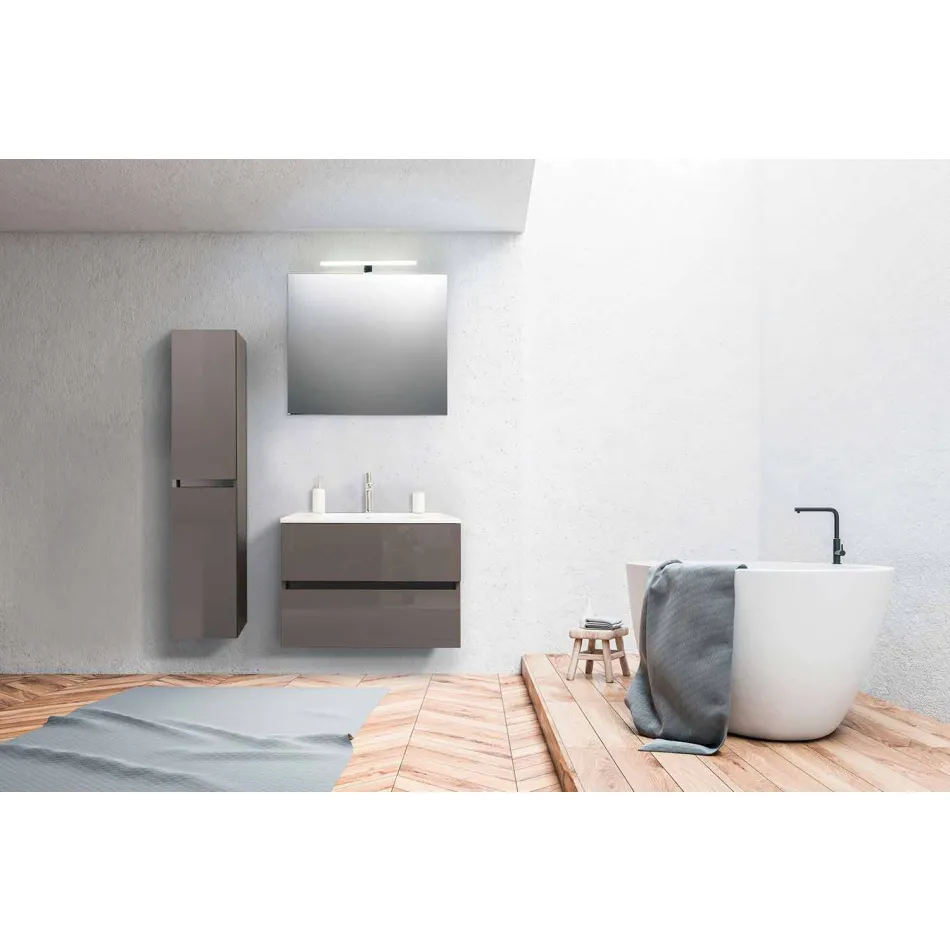 Mobili Arredo Bagno Sospesi in Mdf Laccato Made in Italy – Becky Viadurini