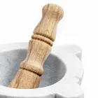 Mortaio in Marmo Bianco di Carrara con Pestello in Legno Made in Italy - Winda Viadurini