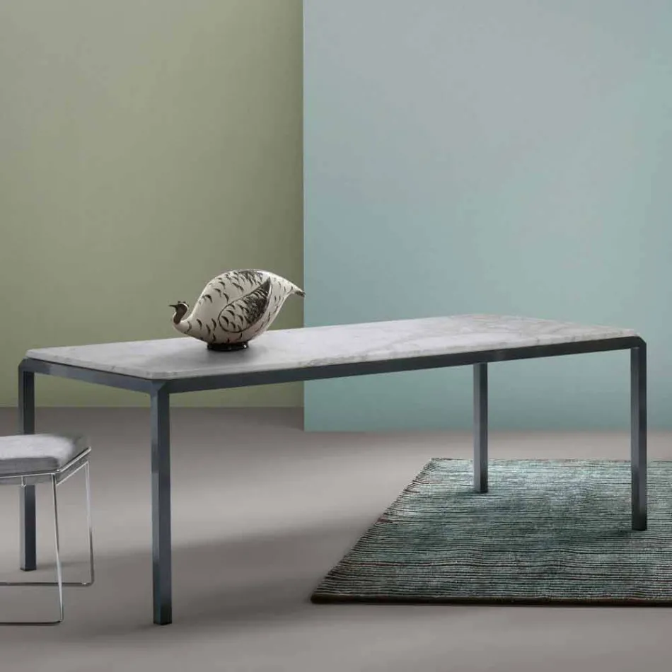 My Home Bebop tavolo di design marmo bianco H74xL210cm made in Italy Viadurini