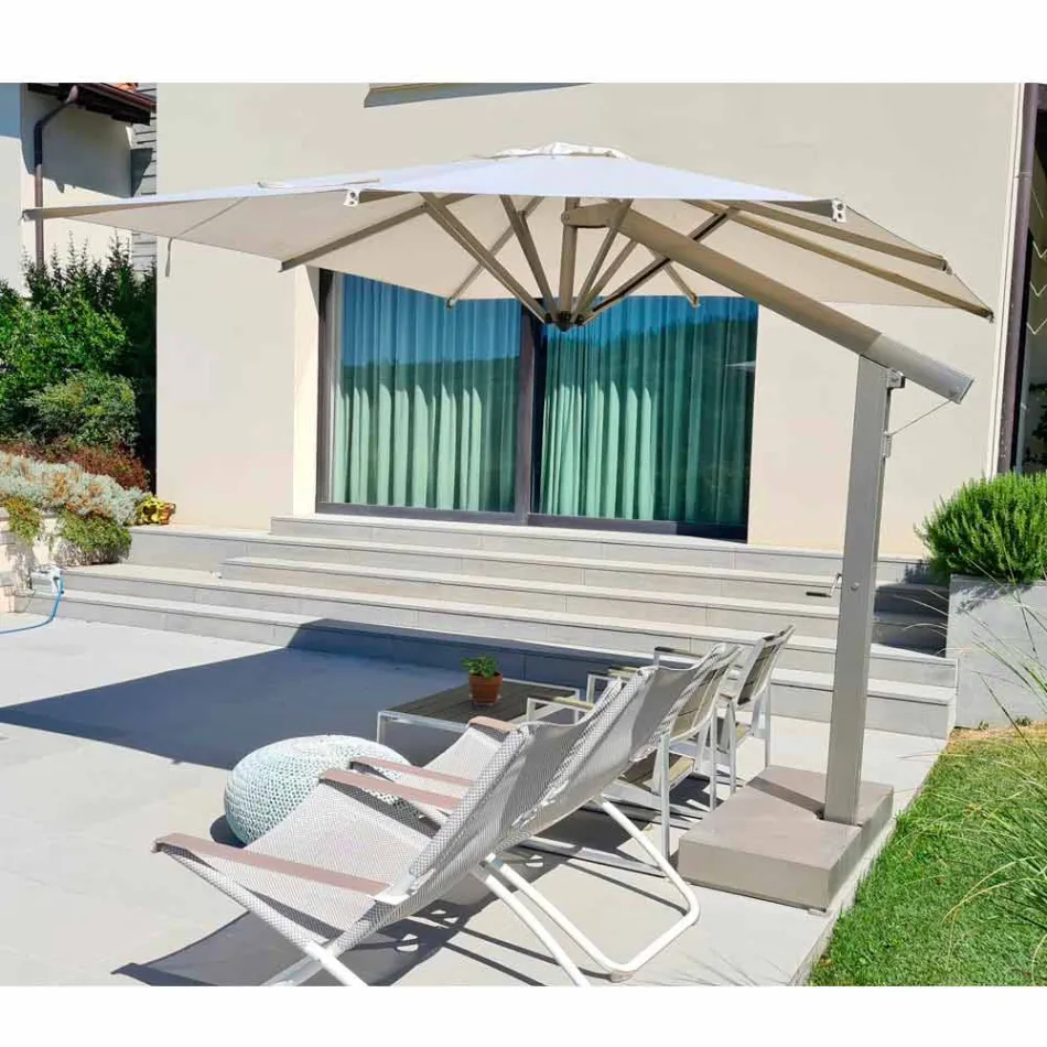 Ombrellone da Giardino in Alluminio Bianco o Antracite 300x200 cm - Lapillo Viadurini