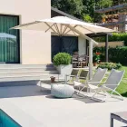 Ombrellone in Alluminio a Braccio Bianco o Antracite 350x350 cm - Lapillo Viadurini