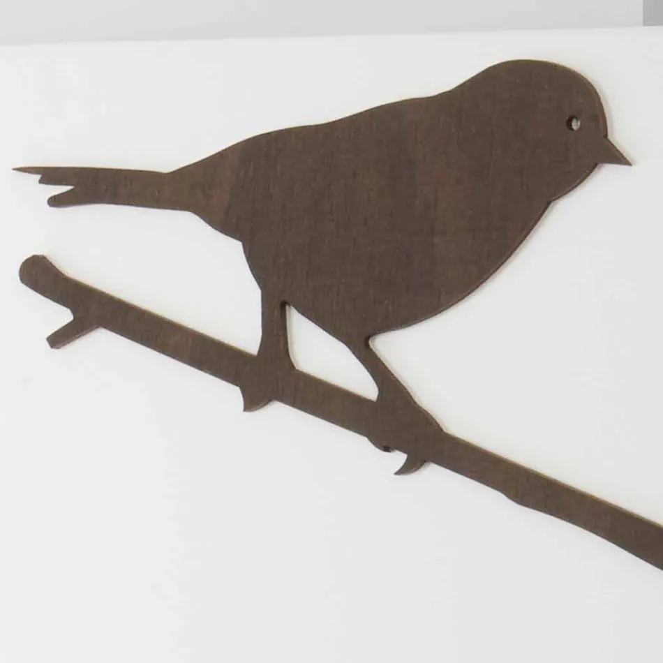 Orologio a Muro Bianco con Decori di Animali in Legno Design Moderno - Suspense Viadurini