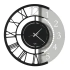 Orologio a Parete in Ferro Design Tondo Moderno Doppia Numerazione - Kassio Viadurini