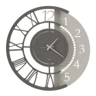 Orologio a Parete in Ferro Design Tondo Moderno Doppia Numerazione - Kassio Viadurini