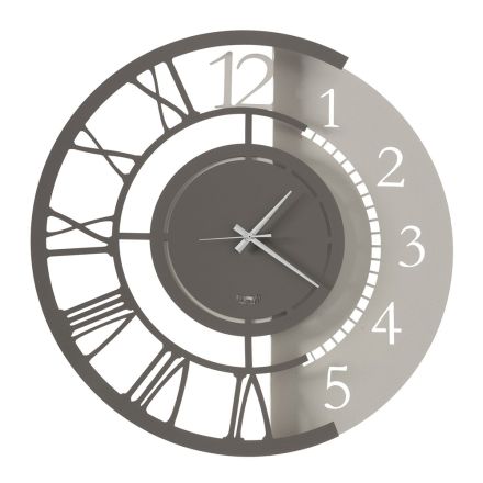 Orologio a Parete in Ferro Design Tondo Moderno Doppia Numerazione - Kassio Viadurini