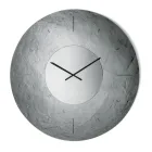 Orologio a Parete in Vetro Fuso Martellato Retroargentato Made in Italy - Cinzia Viadurini