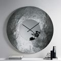 Orologio a Parete in Vetro Fuso Martellato Retroargentato Made in Italy - Cinzia