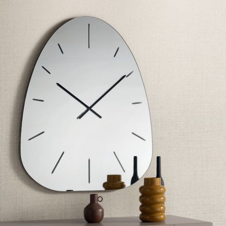 Orologio a Parete in Vetro Specchiato con Numeri Incisi a Laser - Claudia Viadurini