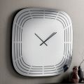 Orologio a Parete in Vetro Spechiato con Incisioni Laser Made in Italy - Cesira