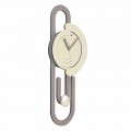 Orologio a Pendolo da Parete Design Moderno in Legno Beige e Marrone - Graffetta