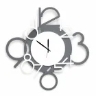 Orologio da Muro Grande e Moderno di Design in Legno Bianco e Grigio - Cifro Viadurini