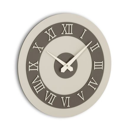 Orologio da Muro in MDF e Numeri Romani in Rilievo in Lino - Cronoforma Viadurini