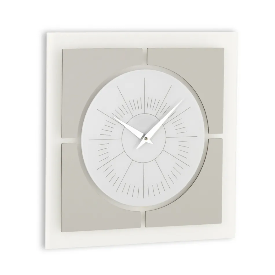 Orologio da Muro in Metacrilato e Cornice in Lino Made in Italy - Battito Viadurini