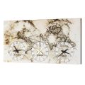 Orologio da muro raffigurante una vecchia mappa con 3 fusi Drew