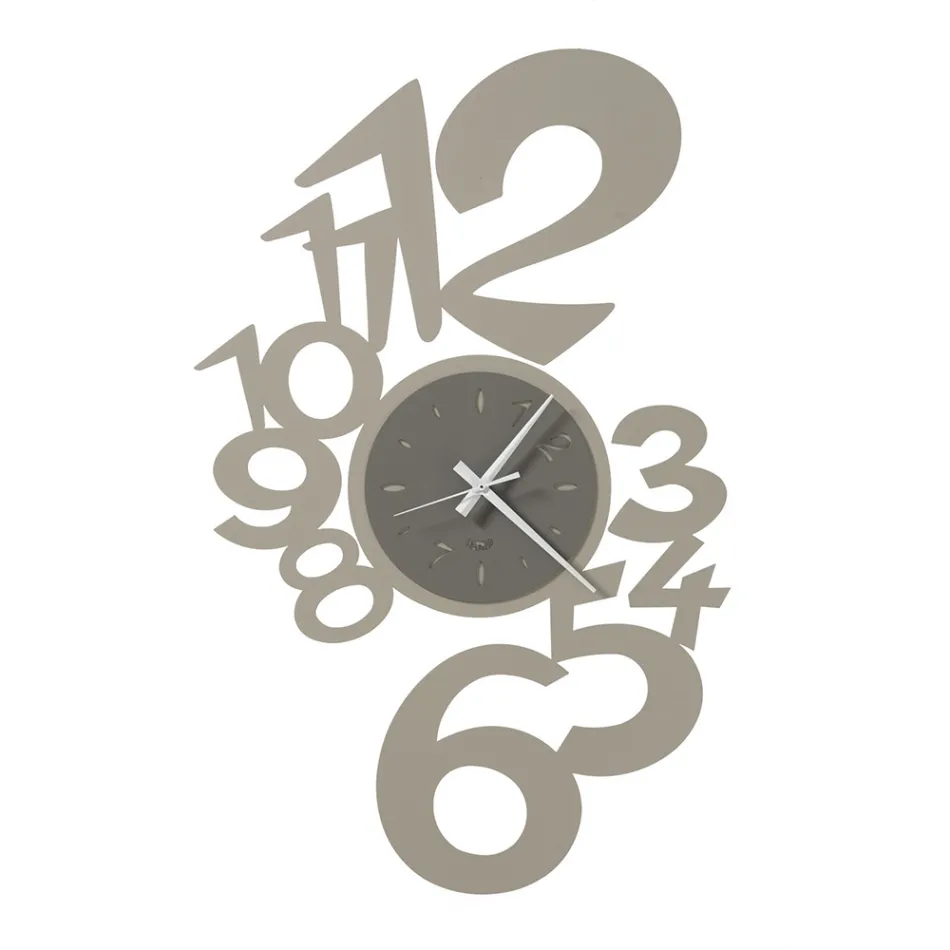 Orologio da Parete in Ferro Design Grande con Numeri Esterni - Acquarius Viadurini