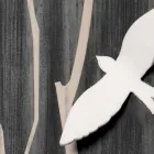 Orologio da Parete in Legno con Decori Tridimensionali di Design - Forrest Viadurini