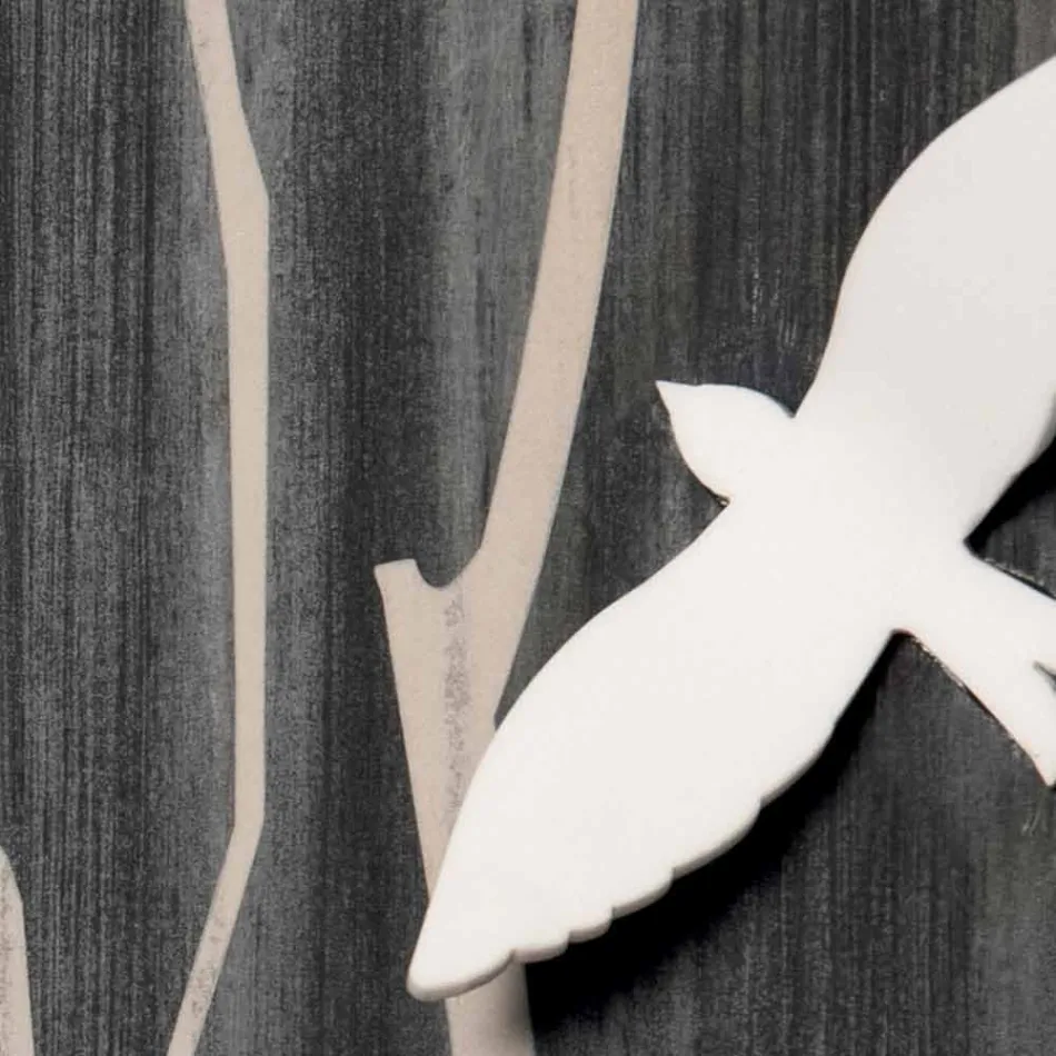 Orologio da Parete in Legno con Decori Tridimensionali di Design - Forrest Viadurini