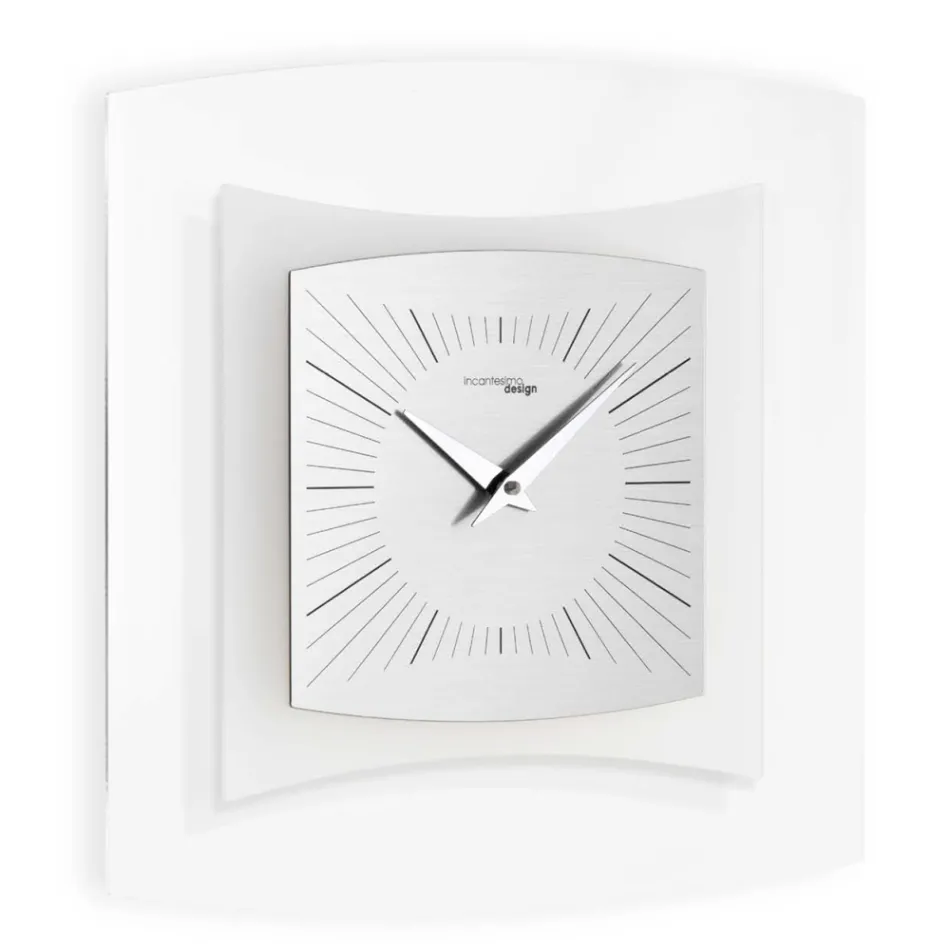 Orologio da Parete in Metacrilato Trasparente e Bisatinato Made in Italy - Glad Viadurini