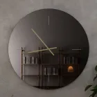 Orologio da Parete in Vetro con Lancette in Ottone Satinato - Radia Viadurini