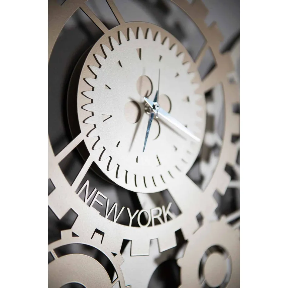 Orologio da Parete Moderno in Ferro con Tre Fusi Made in Italy – Meccanico Viadurini