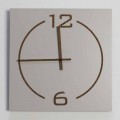 Orologio da Parete Quadrato e Moderno Design in Legno Beige e Marrone - Tabata